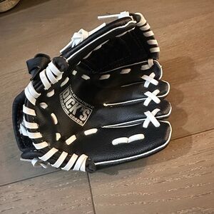 Black and White Youth Baseball Glove with Contrast Lacing